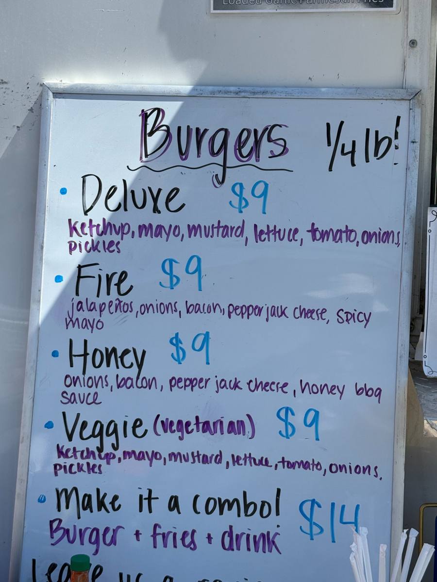 Our Burger Menu